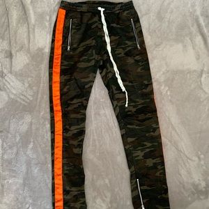 Camo Twill American Stitch Joggers with Zippers